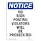Signmission OSHA Notice, 7" Height, No Sign Posting Violators Will Sign, 7" X 5", Portrait OS-NS-D-57-V-14793 - alternate 1